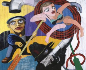 Sausages and Killings, 200 x 220 cm, oil on canvas, 1998
