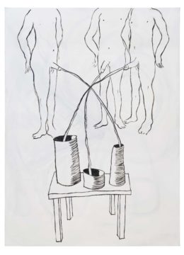 The Golden Cut, 180 x 130 cm, oil bar on paper, mounted on canvas, 1990. Horsens Art Museum