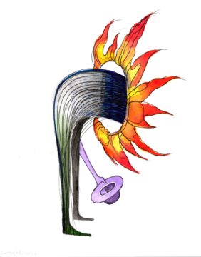 Lantana (Aquarelle), 30 x 24 cm, pencil, aquarelle, brush pen, color pencil and pen on paper, 2022. 