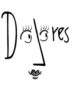 Dolores, Logo and sign for Restaurant DOLORES, Kildepladsen 12, 1799 København V. Variable sizes, 2024.